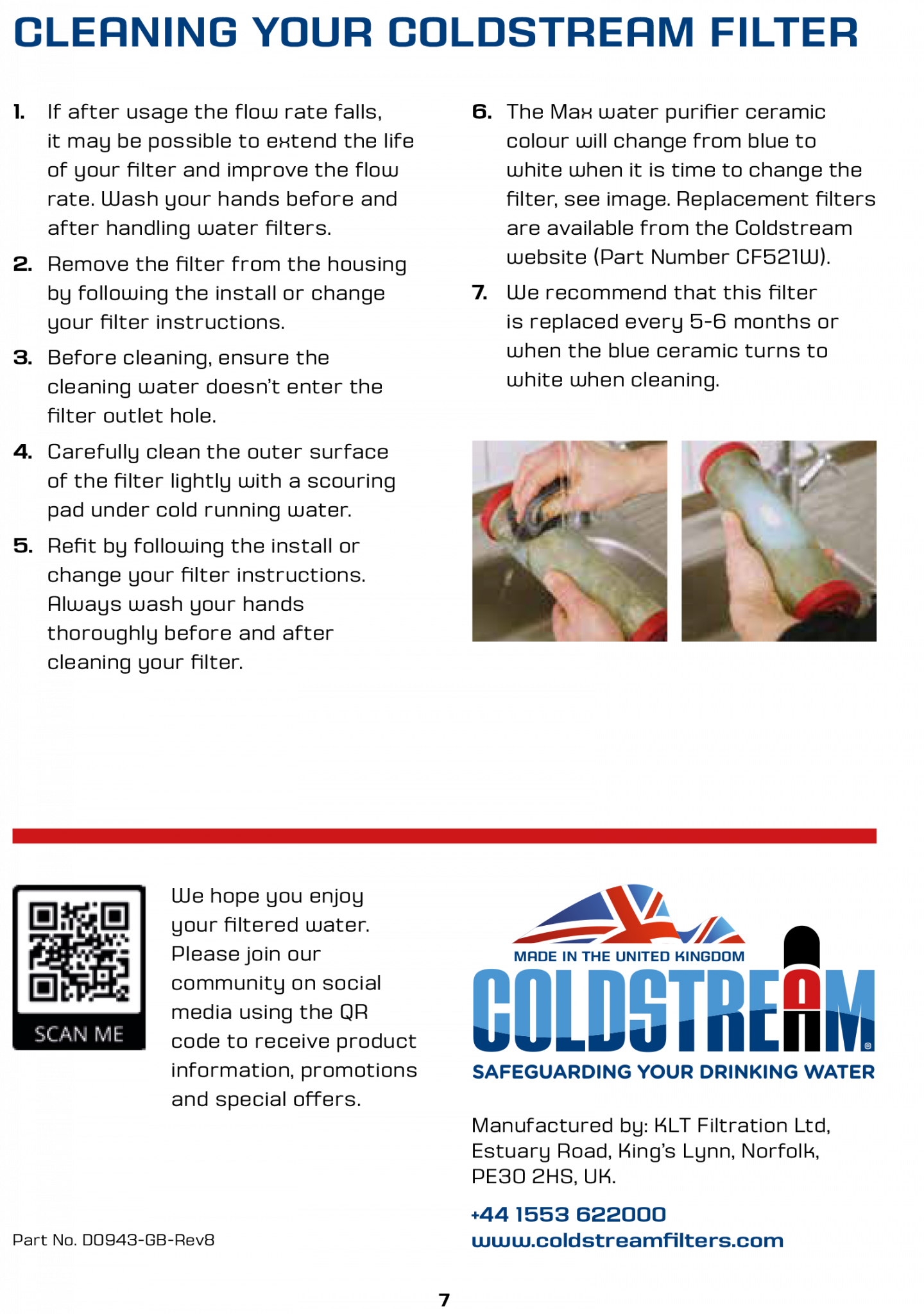 Coldstream® Max. Model S10CSMax Ceramic Cartridge Water Filter